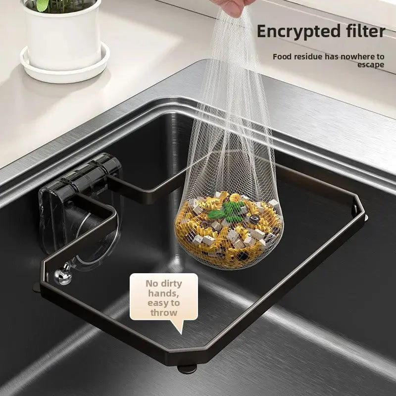 Kitchen Sink Filter Holder Disposable Food Waste Strainer (1 Pcs Drain Rack + 50 Pcs Filter)