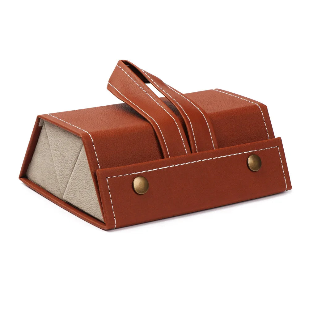 Multi Slot Glasses Organizer with PU Leather Roll Up Storage Design for Travel Eyewear Organization