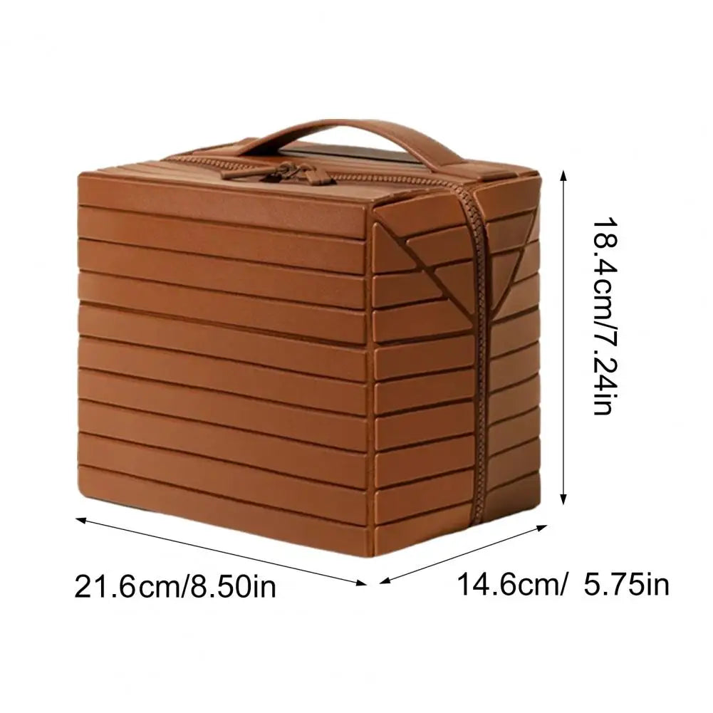 Fold Down Travel Makeup Bag with Waterproof Hanging Design and No Spill Cosmetic Storage Compartments