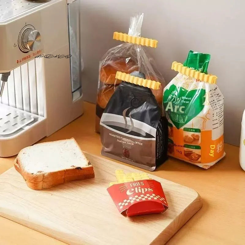 French Fry Style Magnetic Bag Clips with Sealing Design for Snack and Kitchen Food Storage