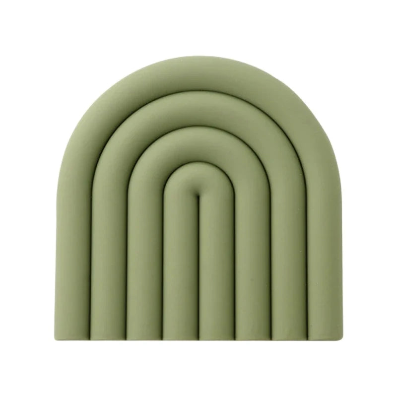 Rainbow Silicone Trivet Mat Set with Heat Resistant Non Slip Design for Pots Cups and Kitchen Tables