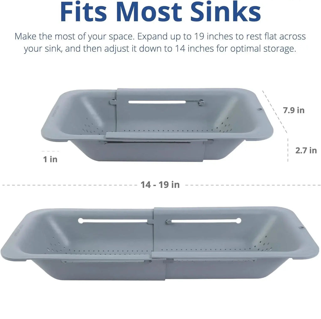 Retractable Sink Drain Basket Adjustable Vegetable Washing Rack