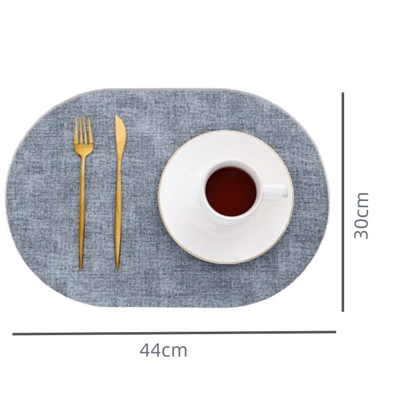 LinoMat Oval Faux Leather Placemats – Elegant, Durable Dining Mats for Modern Tables