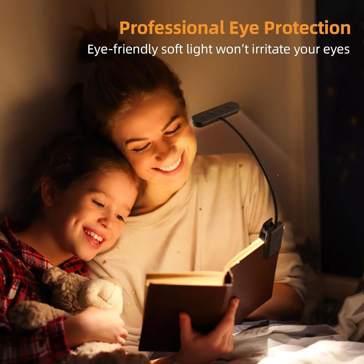 Rechargeable Book Lamp with Clip-On Flexible LED Design for Reading and Portable Lighting