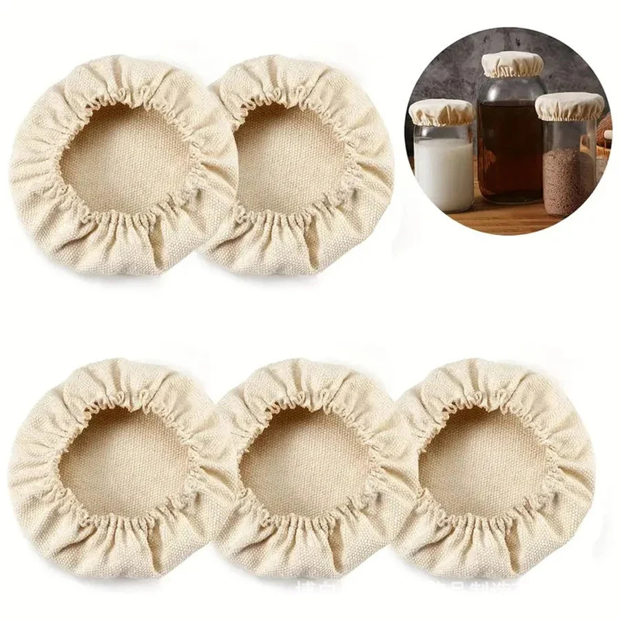 Elastic Cloth Jar Covers Reusable Fabric Bowl Covers for Sourdough Proofing and Kitchen Storage