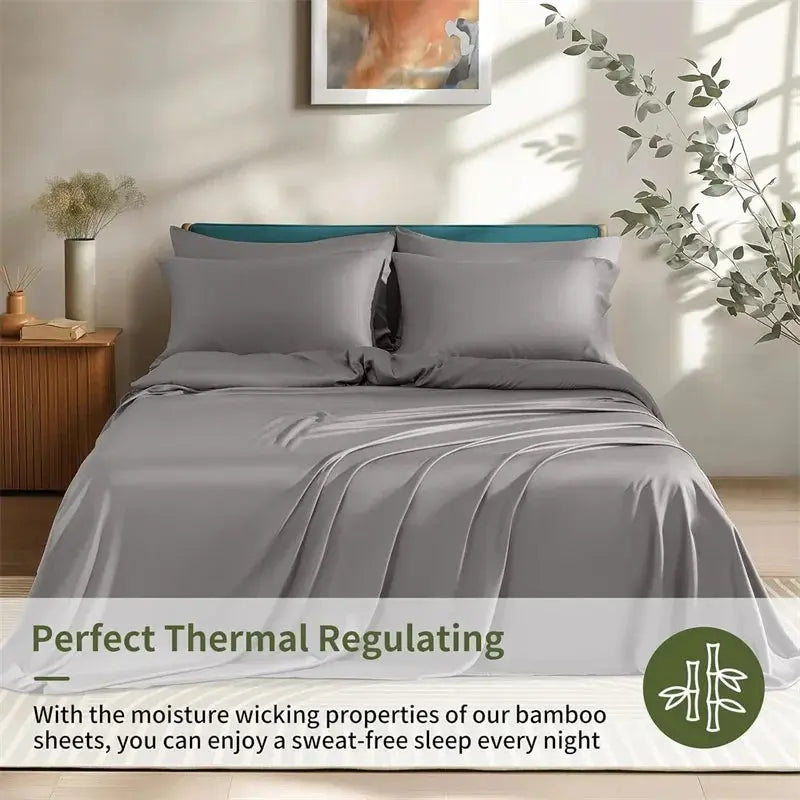 Luxury Bamboo Bed Sheets Set with Silky Breathable Design for Relaxed All-Season Comfort