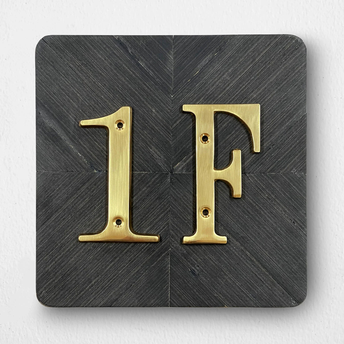 Polished Brass House Numbers with Curved Design for Door and Address Display