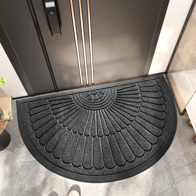 Durable Semicircular Door Mat for Indoor and Outdoor Entrances, Non-Slip Front Door Rug for Entryways, Porch, or Home