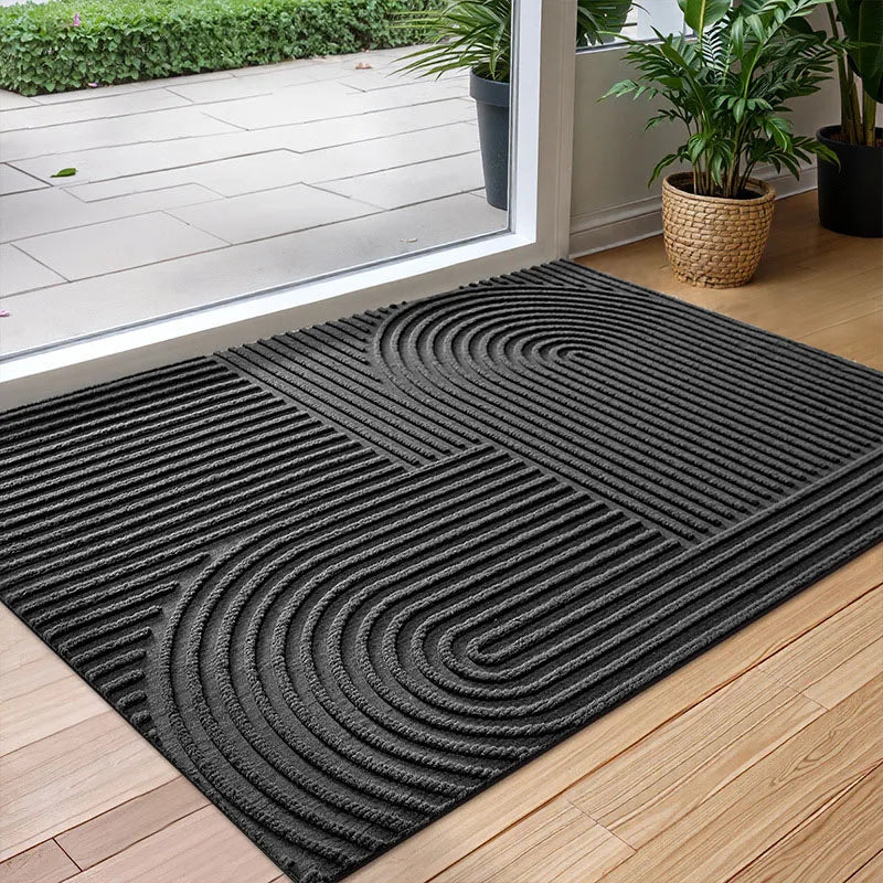 Waterproof Anti-Slip Floor Mat for Indoor and Outdoor Entrances, Dustproof Polyester Carpet with Durable PVC Bottom, Available in Grey and Black