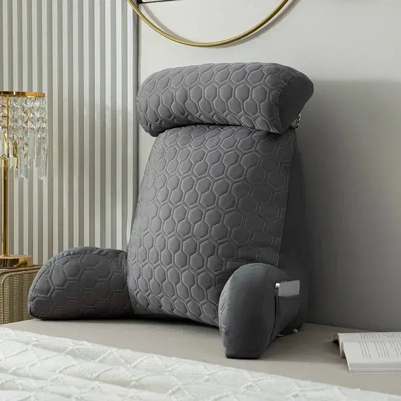 Silk Reading Lounge Cushion with Side Pockets and Washable Cover