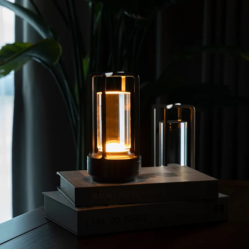 Rechargeable Crystal Table Lamp with Touch Control LED Design for Restaurants Bedrooms and Outdoor Use