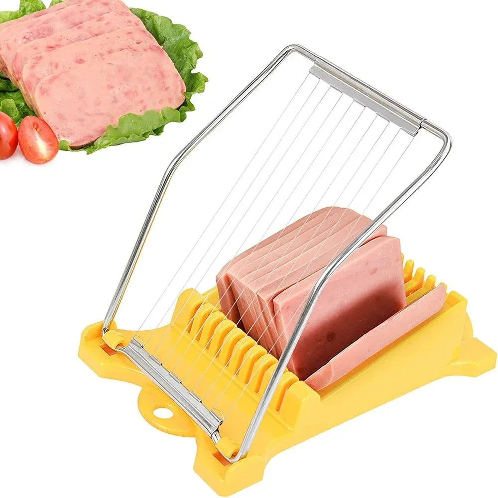 Luncheon Meat Egg Cutter with Plastic Base and Multi Food Cutting Design for Eggs Cheese Fruit and Luncheon Meat