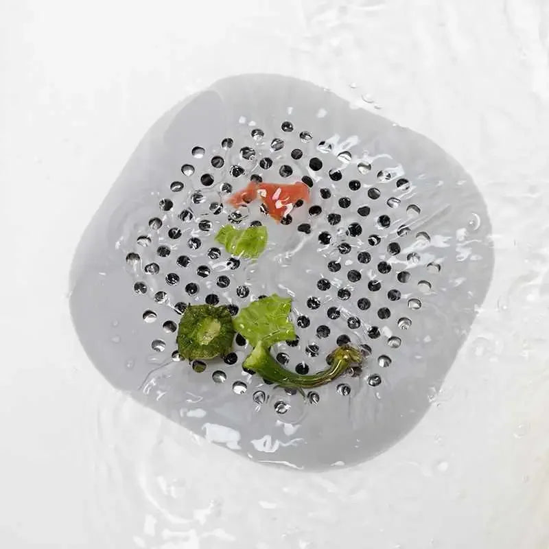 Square Silicone Hair Drain Catcher with Suction Cups for Shower, Sink, and Bathtub Use