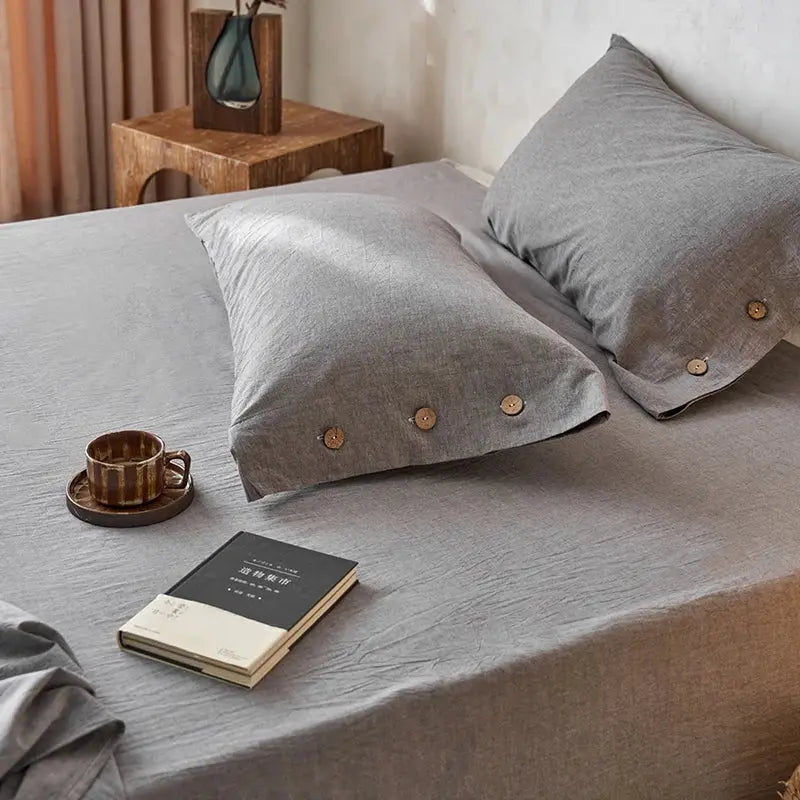 Solid Cotton Pillowcase Set with Simple Design for Everyday Bedding and Home Décor