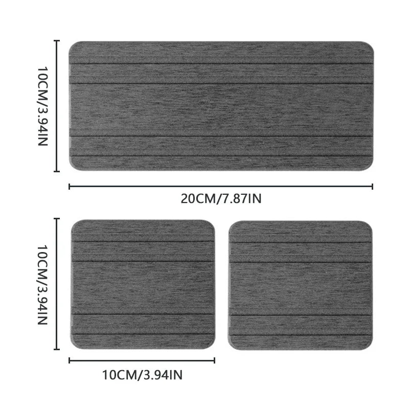 3Pcs Sink Tray Water Absorbent Stone Holder for Soap Sponge and Bathroom Kitchen Counter Use