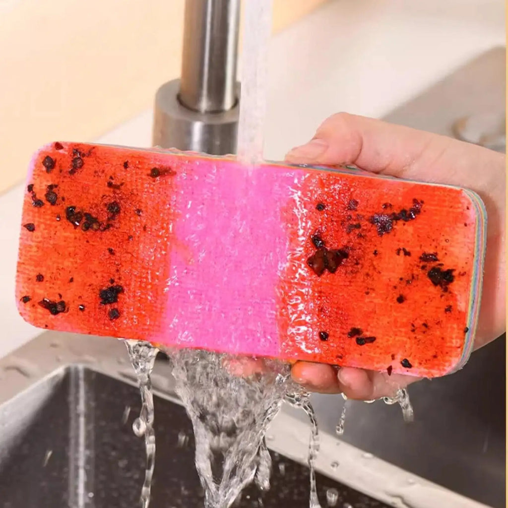 Microfiber Cleaning Sponge Cloth with Peelable Multi Layer Design for Kitchen and Household Cleaning