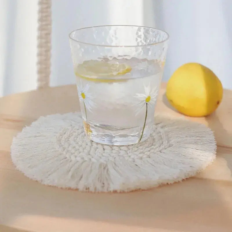 2Pcs Handmade Cotton Braid Macrame Coaster Boho Non Slip Cup Mat Table Decor