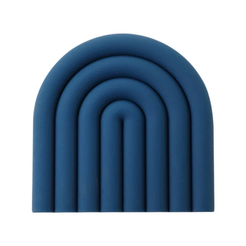 Rainbow Silicone Trivet Mat Set with Heat Resistant Non Slip Design for Pots Cups and Kitchen Tables