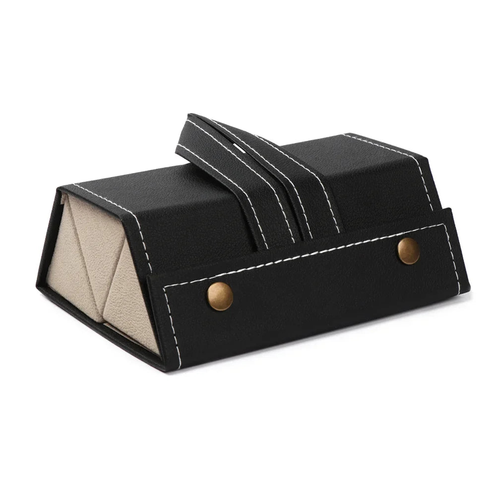 Multi Slot Glasses Organizer with PU Leather Roll Up Storage Design for Travel Eyewear Organization