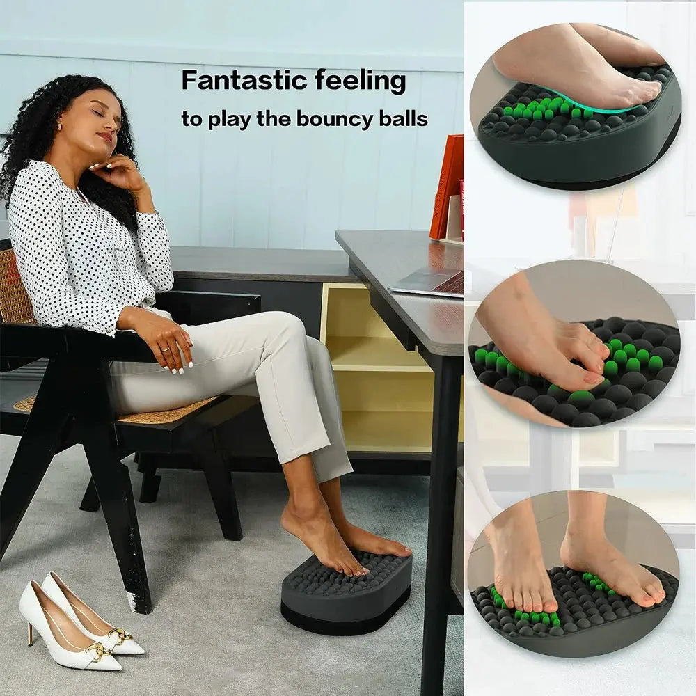 Soft Silicone Foot Rest for Under Desk Use with Stable Ottoman Style Support for Home and Office