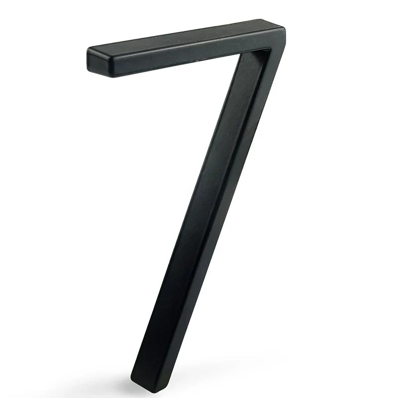 6 Inch Stainless Steel House Number with Floating Mount Design and Black Coating for Address Display and Mailbox Use
