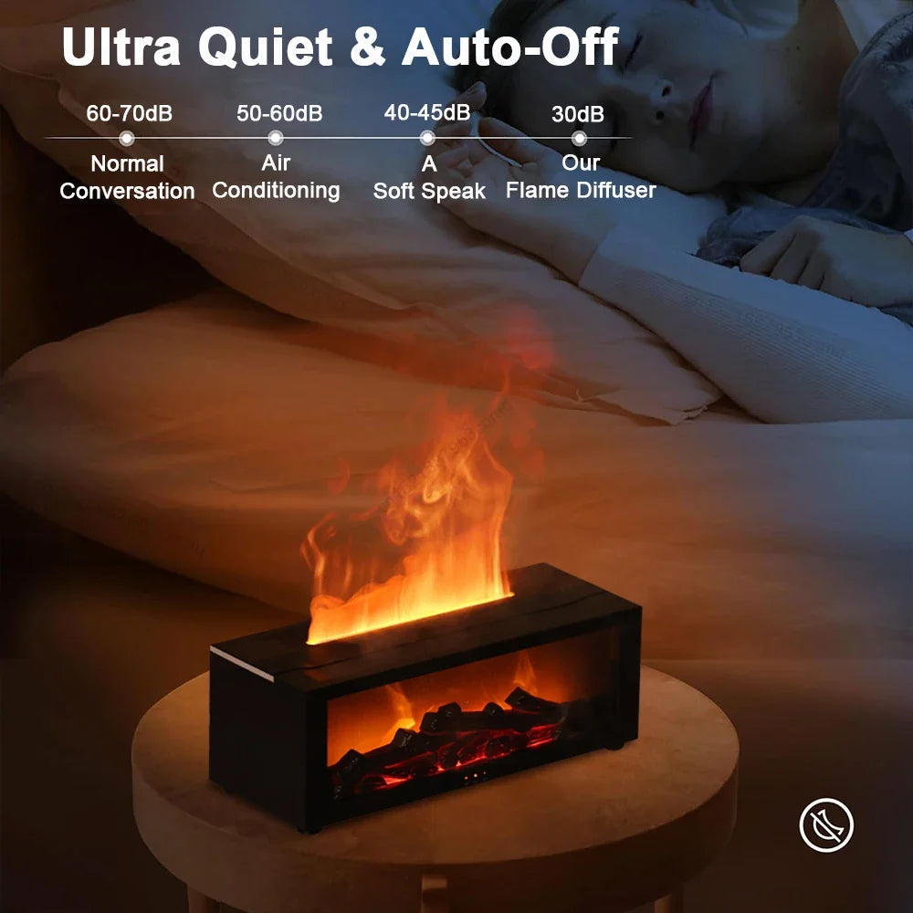 Flame Aroma Diffuser with RGB Lighting and Remote Control for Home Aromatherapy and Humidifying