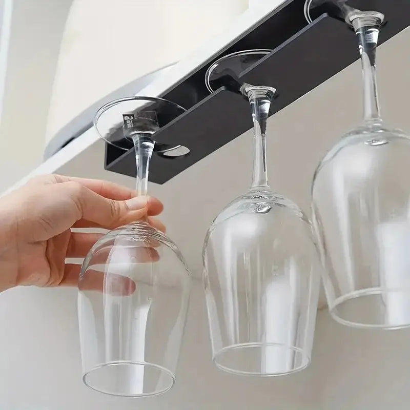 Under Cabinet Wine Glass Rack Hanging Stemware Holder