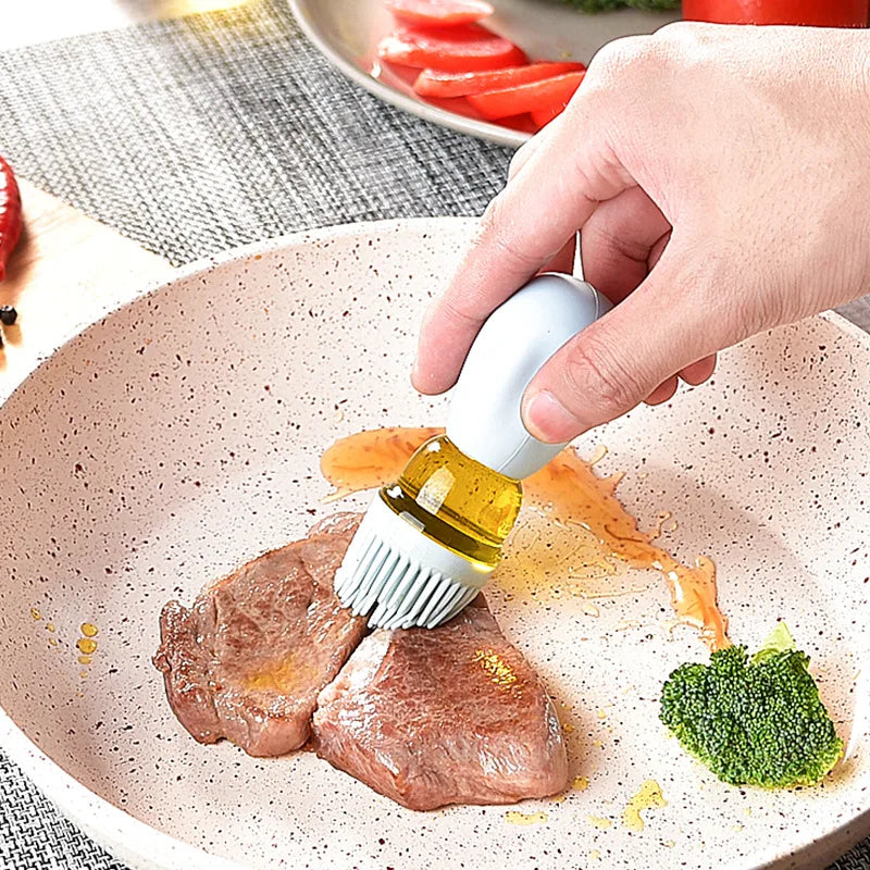 Oil Dispenser Bottle with Silicone Brush and Spray Function for Cooking and Baking Use