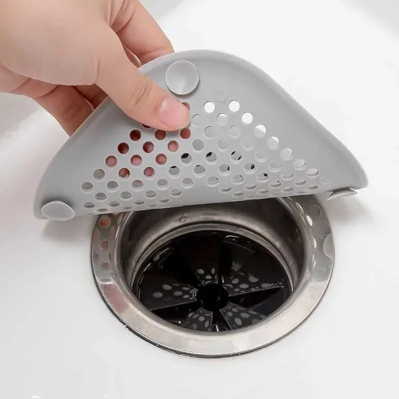 Square Silicone Hair Drain Catcher with Suction Cups for Shower, Sink, and Bathtub Use