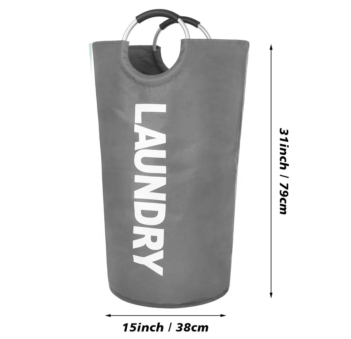Collapsible Laundry Hamper Basket with Waterproof Fabric Design and Padded Carry Handles
