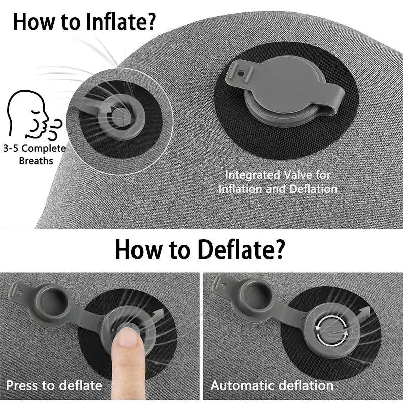 Ultralight Inflatable Travel Pillow with Soft Washable Cover for Camping and Backpacking Support