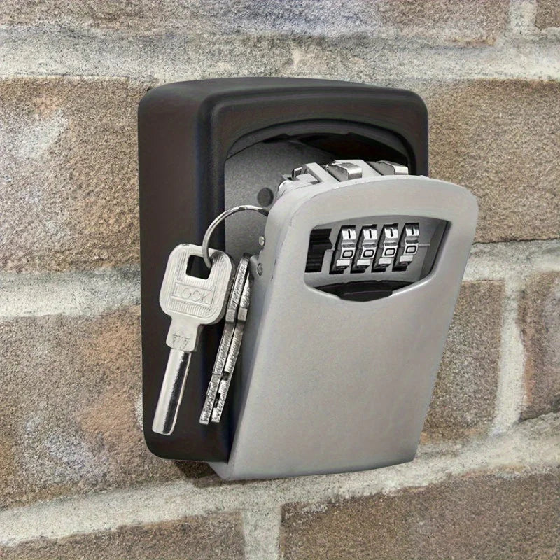 Ultra-Secure Flip-Top Key Safe with Combination Dial, Metal and Plastic Key Storage Box for Home or Outdoor Use