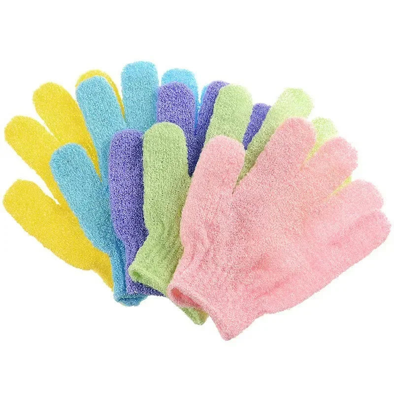 Exfoliating Bath Scrub Gloves Body Cleaning Mitt Set for Shower Scrubbing and Skin Care