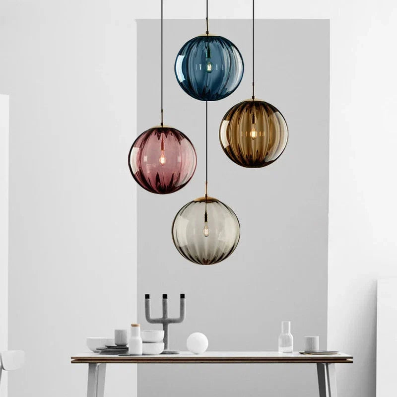 Sleek Modern Glass Ball Pendant Light
