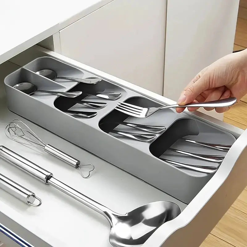 Plastic Cutlery Storage Tray Organizer for Kitchen Drawer Flatware