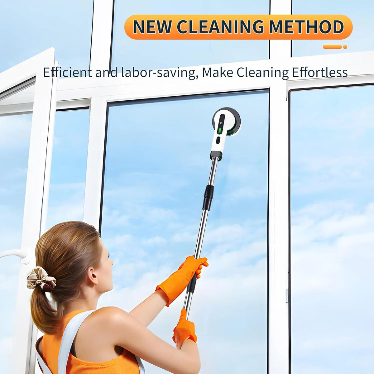 Electric Rotating Floor Scrubber Rechargeable Cleaning Brush with 9 Heads Dual Speed for Bathroom Kitchen and Floor Use