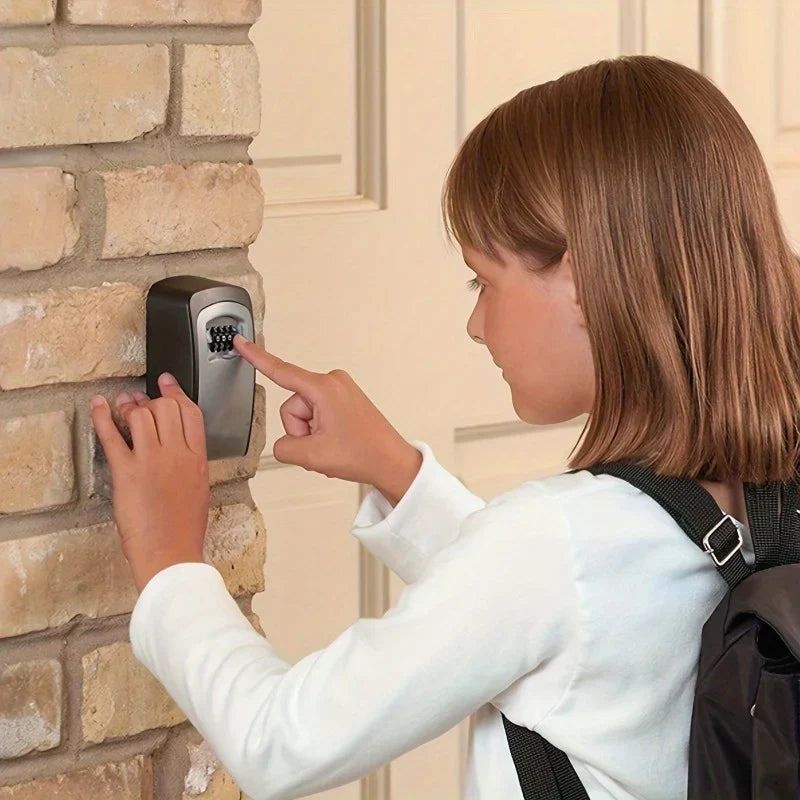 Ultra-Secure Flip-Top Key Safe with Combination Dial, Metal and Plastic Key Storage Box for Home or Outdoor Use