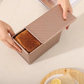 Pullman Loaf Pan with Lids and Non Stick Coating for Homemade Sandwich Bread Baking in Three Dough Sizes
