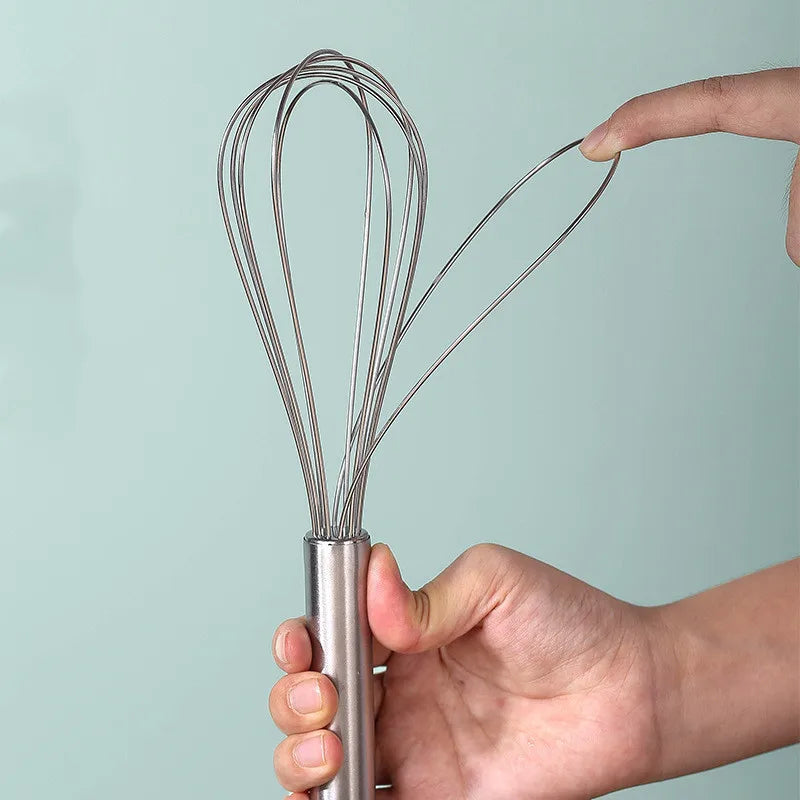 Handheld Stainless Steel Egg Beater Whisk for Baking, Mixing, and Beating Eggs or Milk, Multifunctional Kitchen Utensil