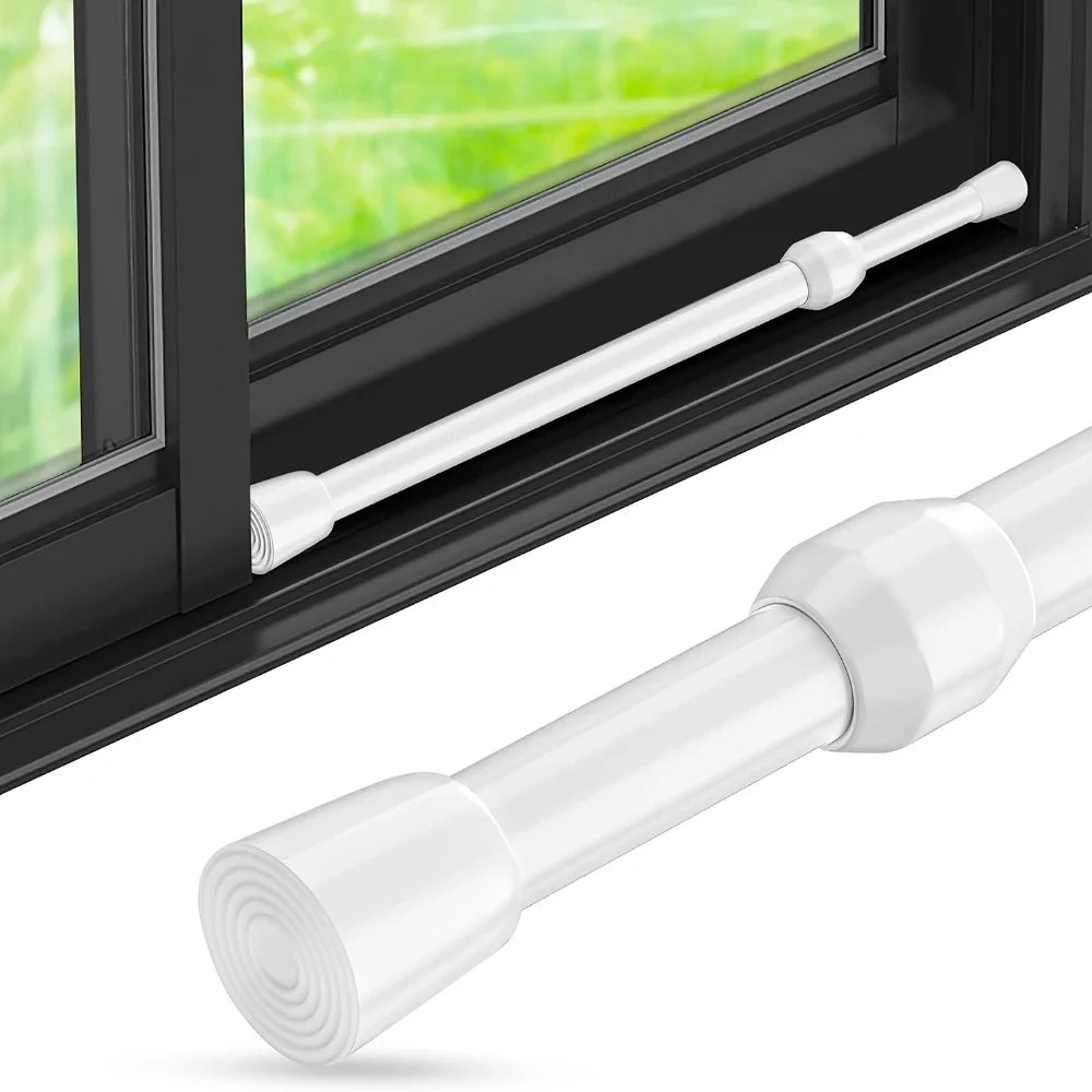 Adjustable Window Security Bar with Rubber Tips and Spring Tension Design for Sliding Doors and Windows