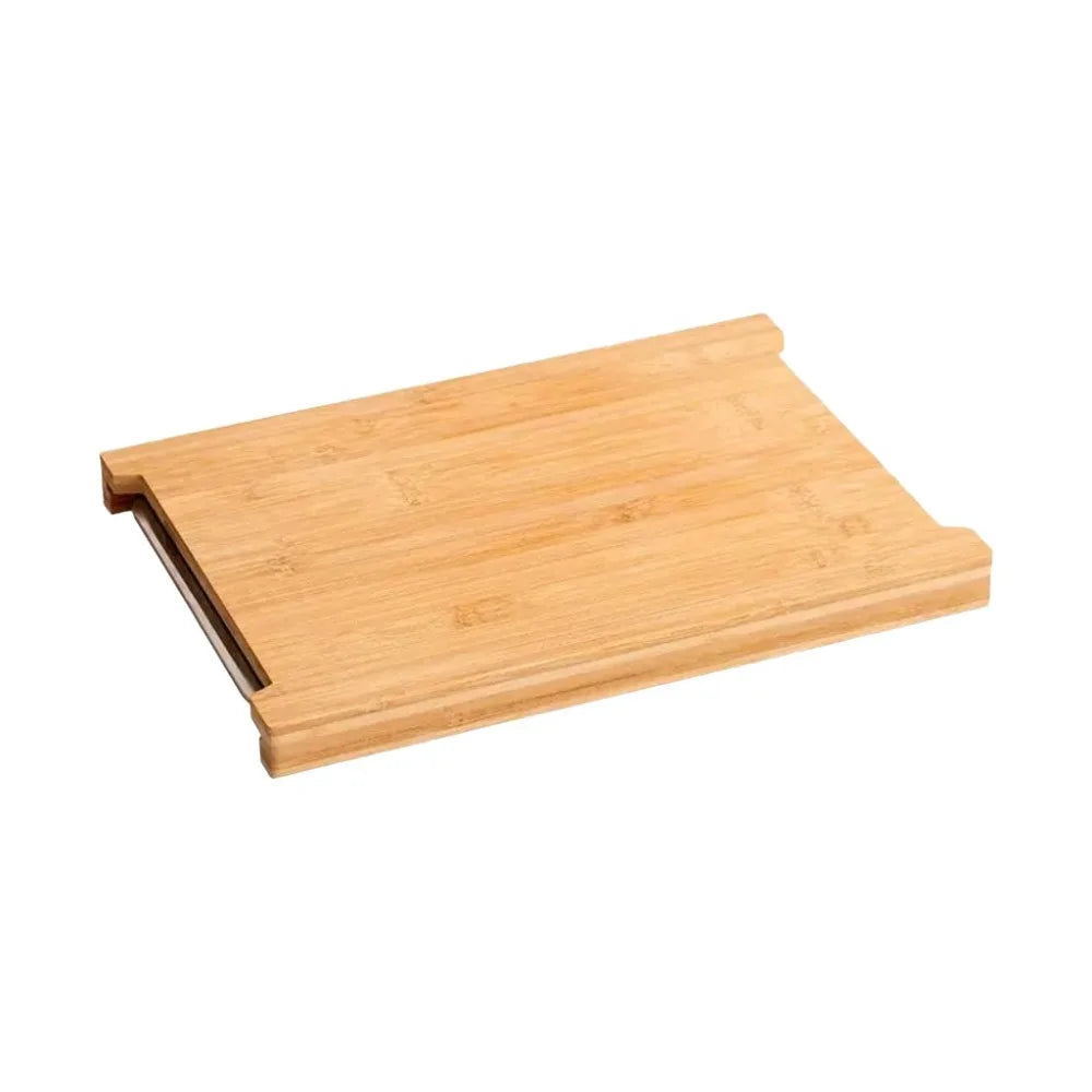 Drawer Cutting Board with Non Slip Wooden Surface and Pull Out Storage Trays for Kitchen Prep