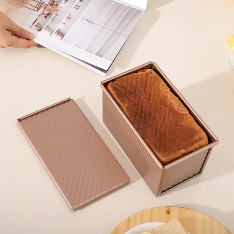 Pullman Loaf Pan with Lids and Non Stick Coating for Homemade Sandwich Bread Baking in Three Dough Sizes
