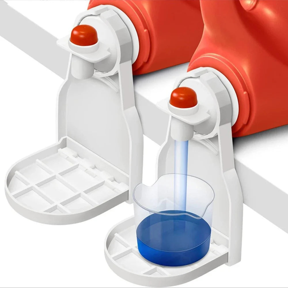 Laundry Detergent Cup Holder Clip with Drip Tray Design for Bottle Spout and Mess Free Dispensing