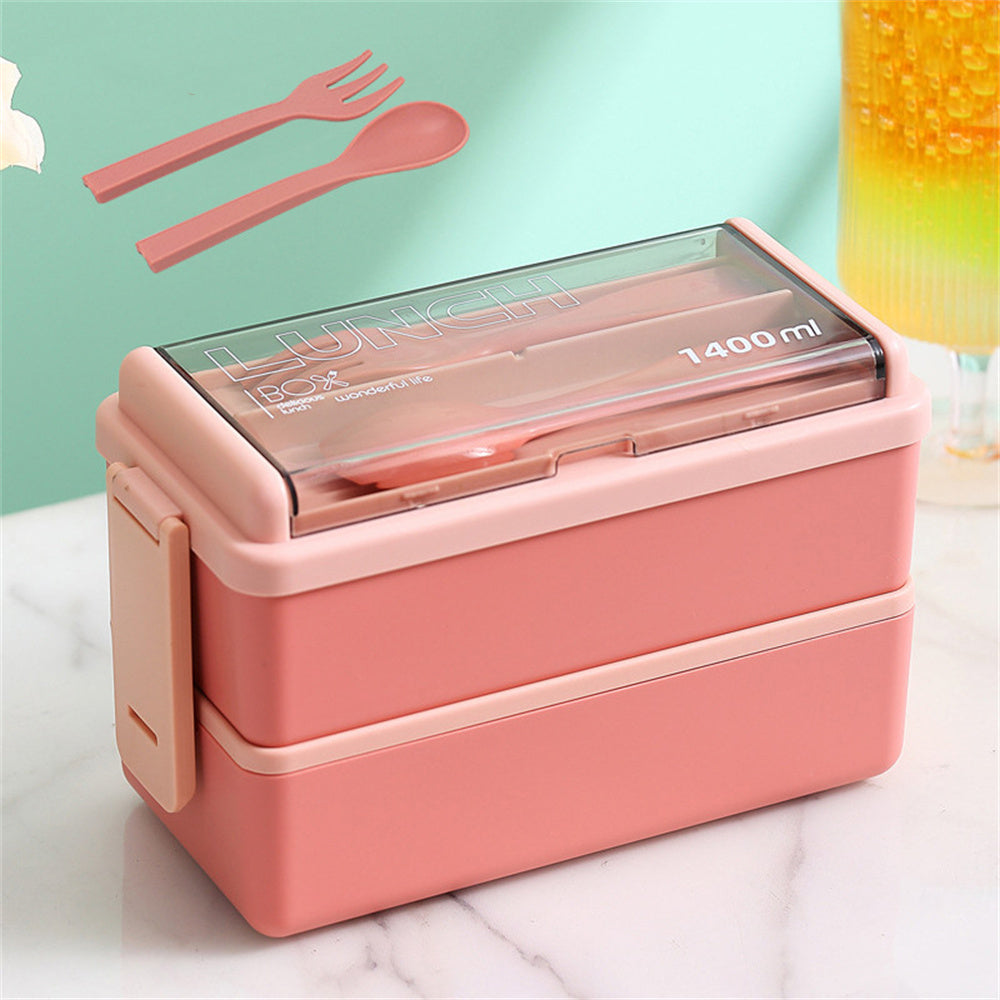 1400ml Double-Layer Bento Box – 2-Tier Lunch Box