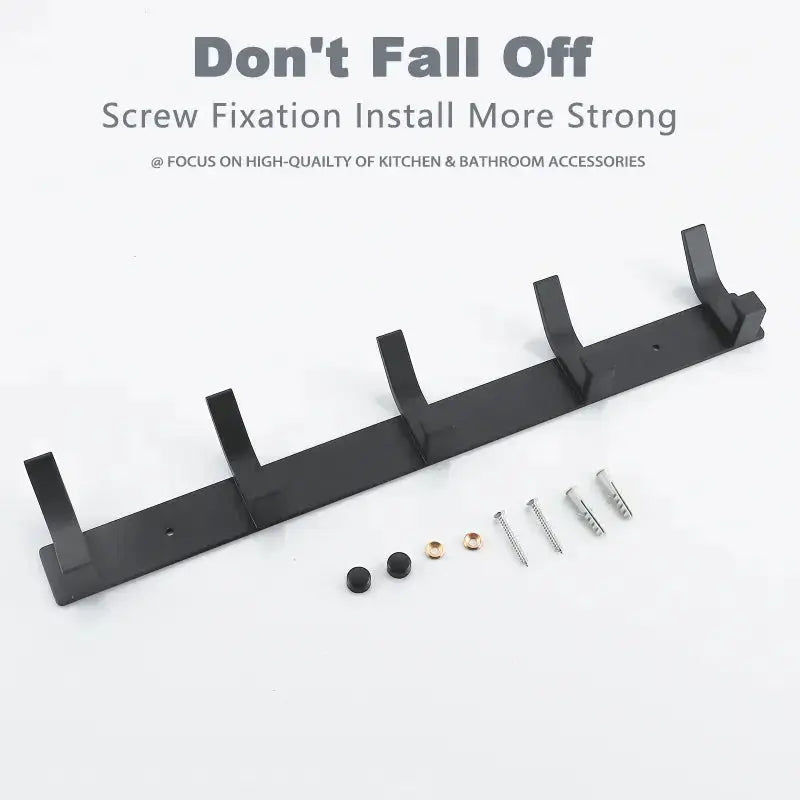 Wall Mounted Coat Rack with Heavy Duty Metal Double Hooks for Entryway Bathroom and Closet Storage