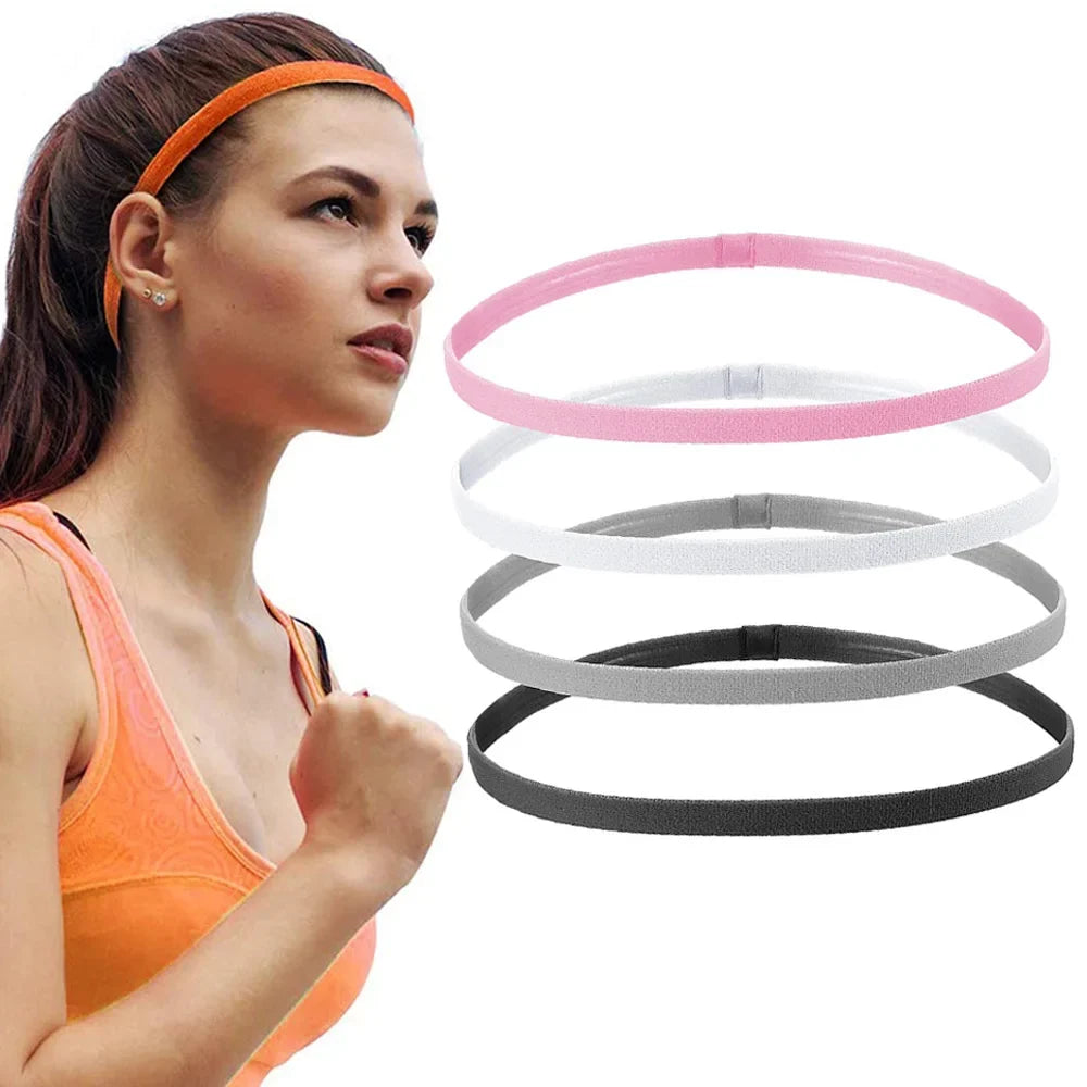4Pcs Elastic Sports Headbands with Non Slip Design and Stretch Fit for Daily Exercise and Active Wear