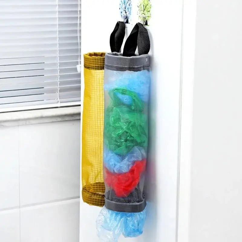 3 Pcs Wall Mounted Mesh Plastic Bag Holder Dispenser for Kitchen Storage