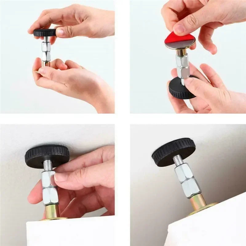 Adjustable Bed Frame Stabilizer with Self Adhesive Threaded Support for Furniture Anti Shake Use