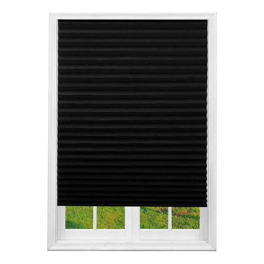 Pleated Window Blinds with Self-Adhesive Cordless Design for Temporary Light Control