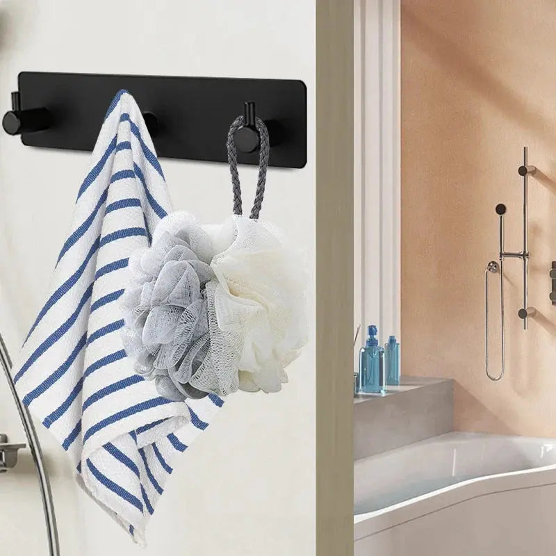 Self Adhesive Stainless Steel Hooks with Brushed Finish for Bathroom Kitchen and Key Storage